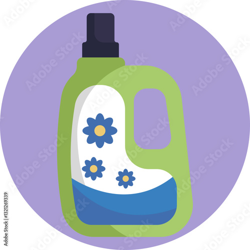 A bottle of liquid detergent used for washing clothes.