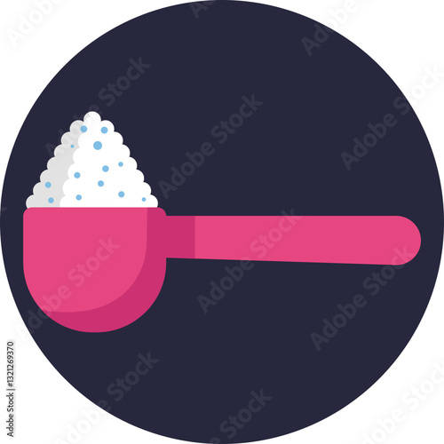 A spoon used to measure laundry detergent or fabric softener.