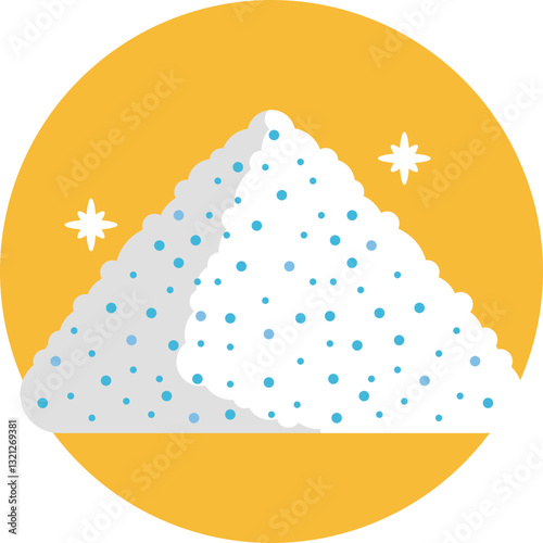 A symbol representing laundry detergent powder, commonly used for washing clothes.