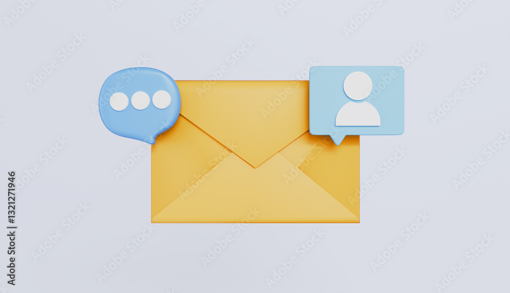 Mail with contact and message icon, Social network, Online connection, online communication concept Mail with contact and message icon, Social network, Online connection, online communication concept