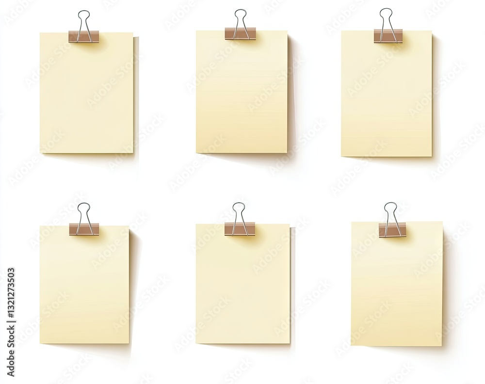 Blank note papers with clips Blank note papers with clips