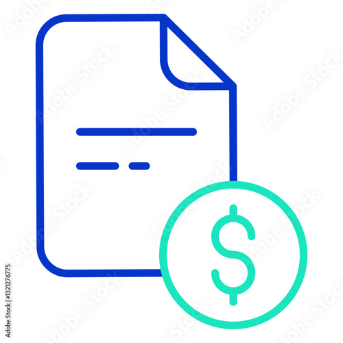 User document outline dual color icon