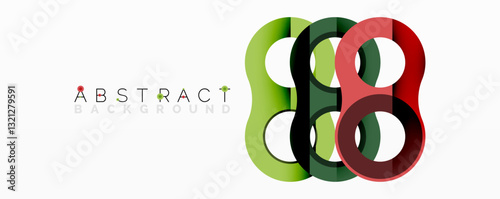Abstract composition with intertwined circular and tubular forms creating fluid structure with gradients, depth, and sharp contrasts