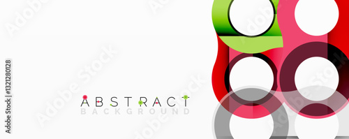 Abstract geometric pattern with interlocking circular and tubular shapes featuring smooth gradients, sharp contrasts, and dynamic layering