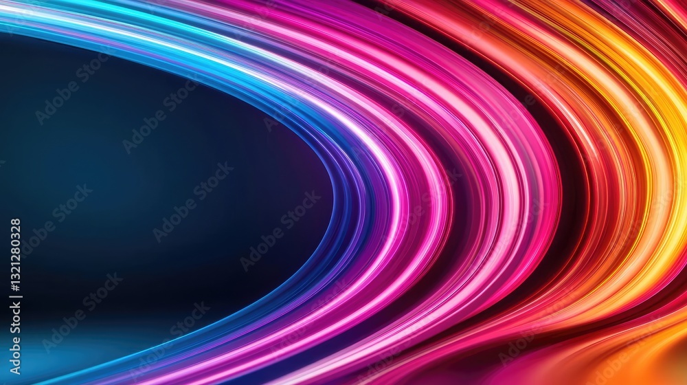 Obraz premium 3D abstract art background concept. Vibrant neon light streaks creating a colorful abstract background.