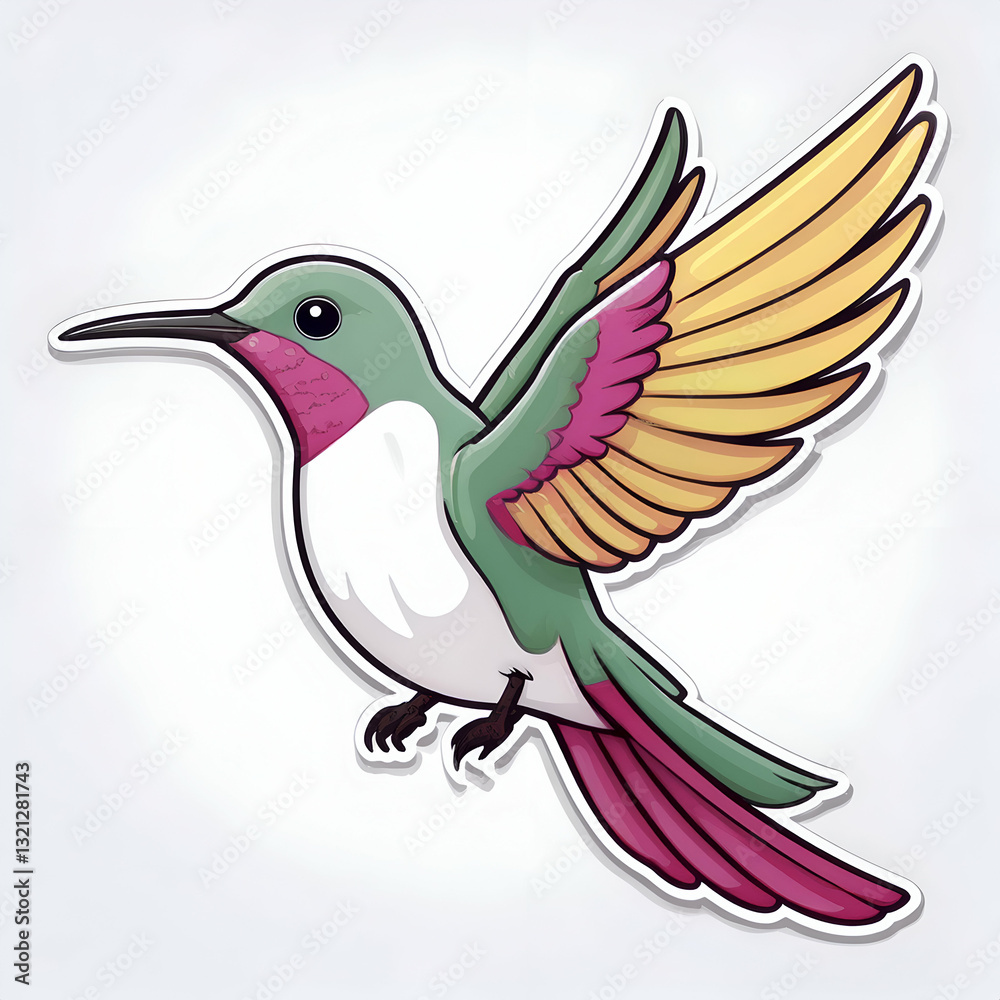 A Vibrant Hummingbird In Flight, Showcasing Its Iridescent Plumage And Delicate Wings Against A Simple, Light Background A Vibrant Hummingbird In Flight, Showcasing Its Iridescent Plumage And Delicate Wings Against A Simple, Light Background