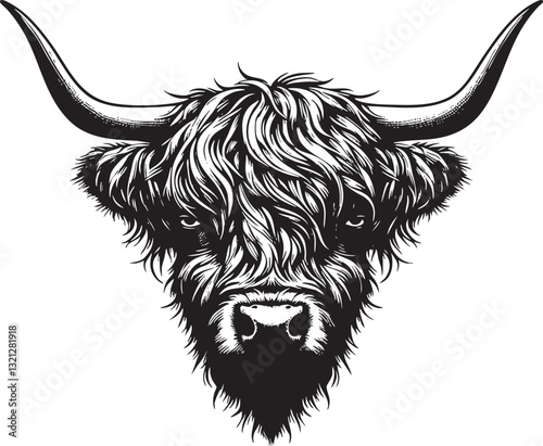 Highland Cow Vector Illustration