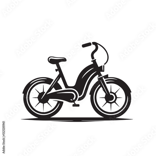 Electric bicycle vector design. Bicycle vector silhouette.