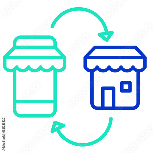Home Delivery outline dual color icon