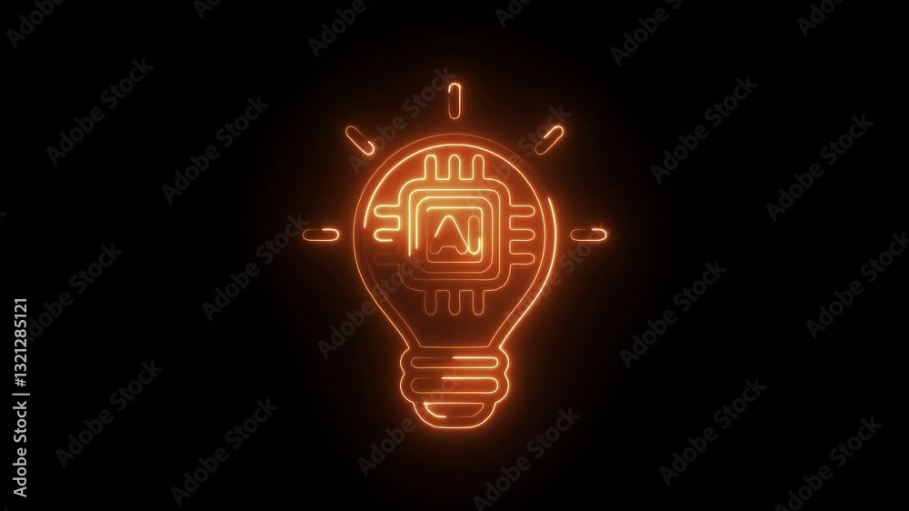 Glowing neon solutions icon isolated on black background. HD Video motion graphic animation Glowing neon solutions icon isolated on black background. HD Video motion graphic animation