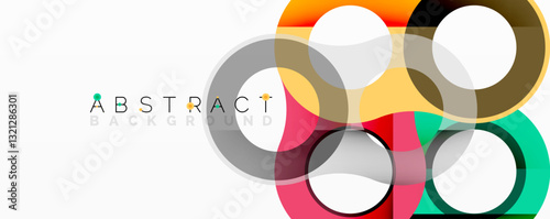 Abstract composition with intertwined circular and tubular forms creating fluid structure with gradients, depth, and sharp contrasts