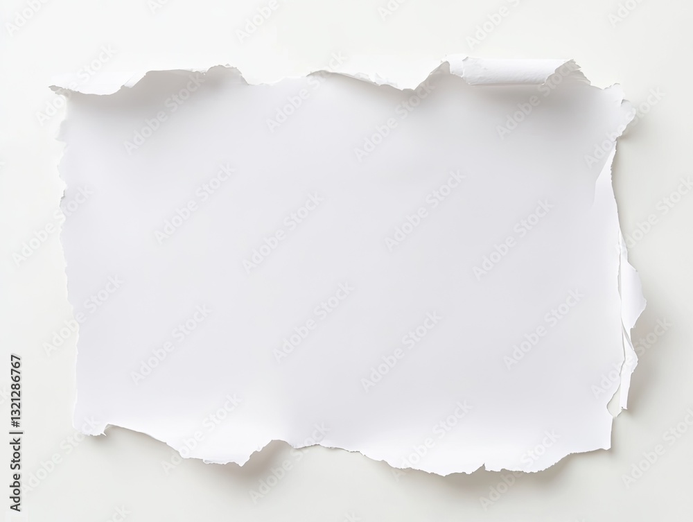 Torn white paper. Blank space Torn white paper. Blank space