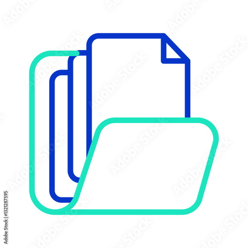 open folder outline dual color icon