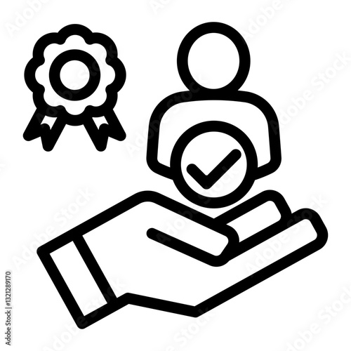 Trustworthiness  Icon - Outline Style - Business Value Themes