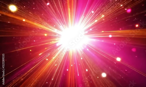 a bright light  and  stars