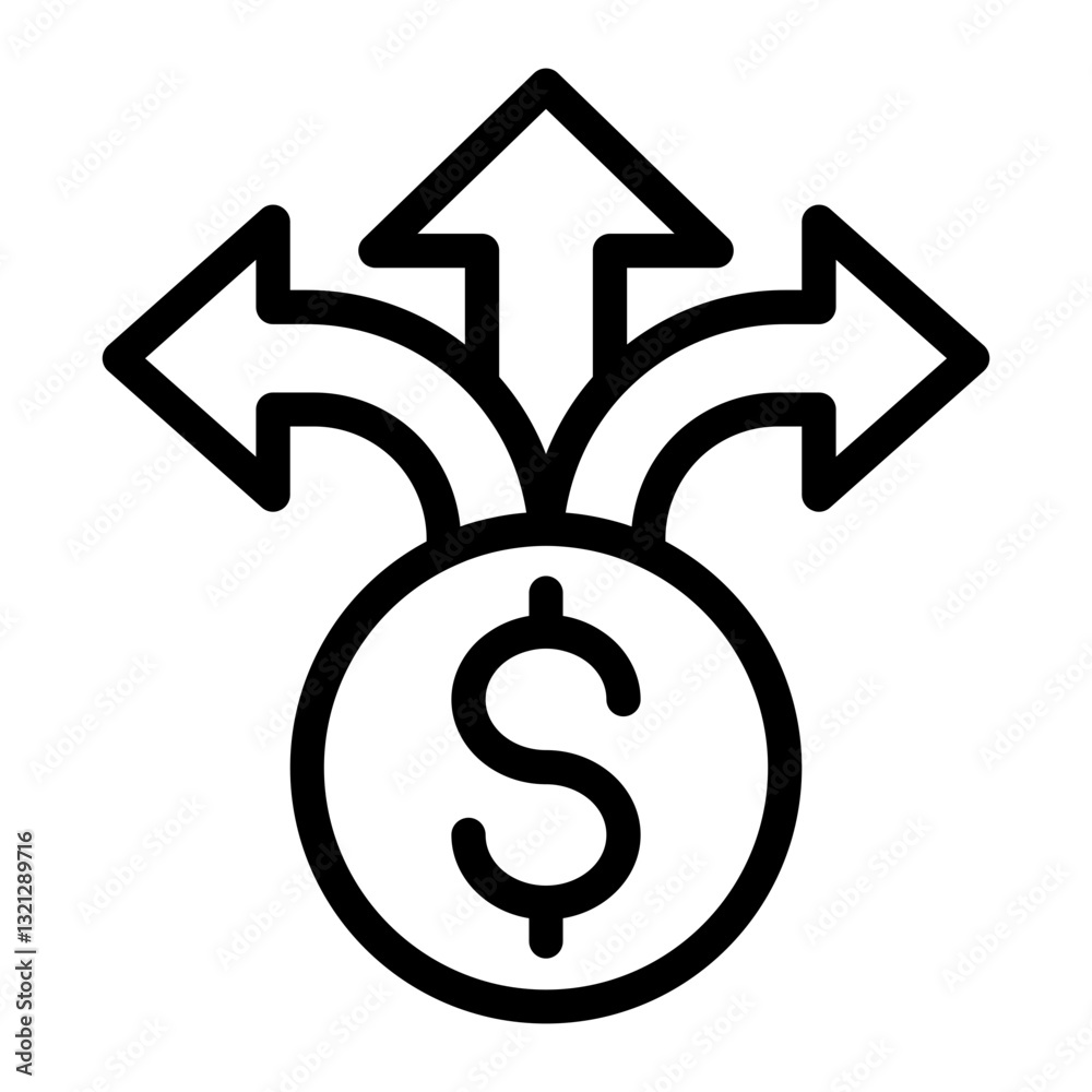Expenses Icon - Outline Style - Business Value Themes Expenses Icon - Outline Style - Business Value Themes