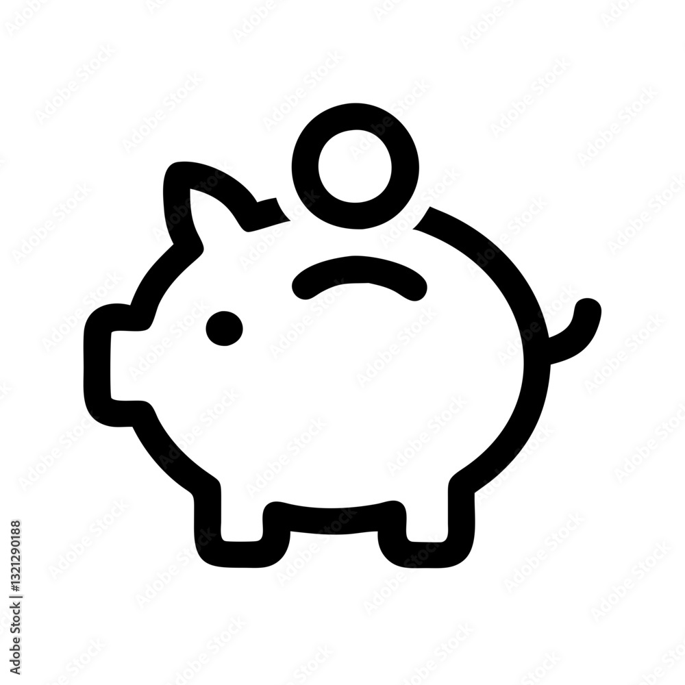 Piggy bank icon, financial savings, budgeting, investment, money management, personal finance, economic planning, wealth accumulation, banking concept, smart spending, financial literacy Piggy bank icon, financial savings, budgeting, investment, money management, personal finance, economic planning, wealth accumulation, banking concept, smart spending, financial literacy