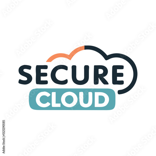 Secure cloud logo design with cloud icon for cloud computing services