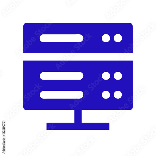 Data server icon, cloud computing, database management, IT infrastructure, web hosting, cybersecurity, network storage, online services, digital technology, illustration for IT blogs and websites