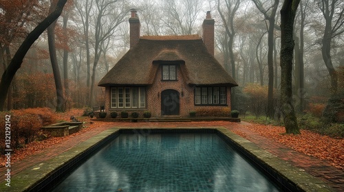 Autumnal Cottage, Misty Forest Poolside