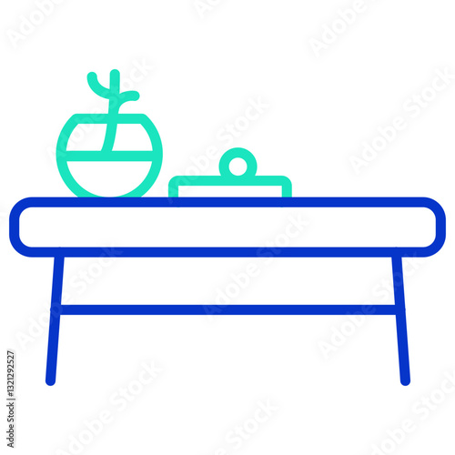 decor table outline dual color icon