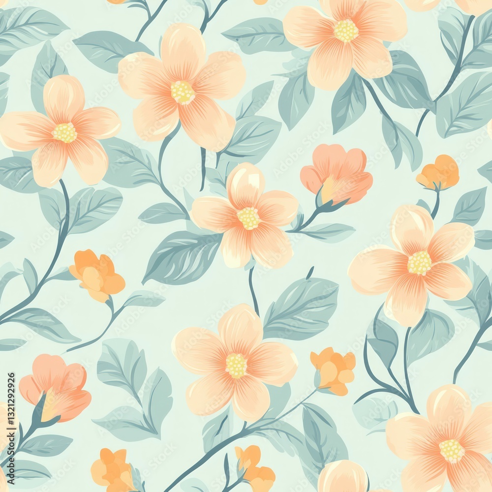 Seamless decorative and beautiful flowers for spring time pattern Seamless decorative and beautiful flowers for spring time pattern