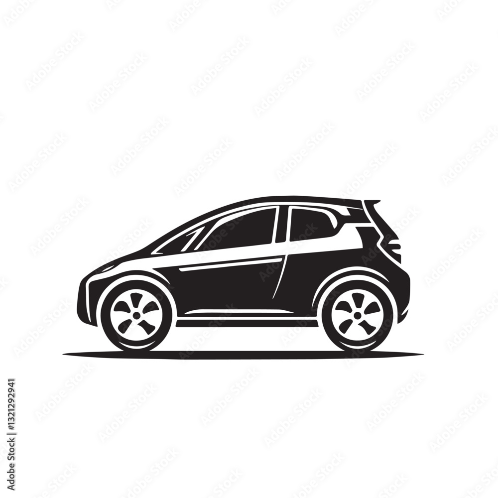 Car silhouette vector design. Small E- car vector design. Car silhouette vector design. Small E- car vector design.