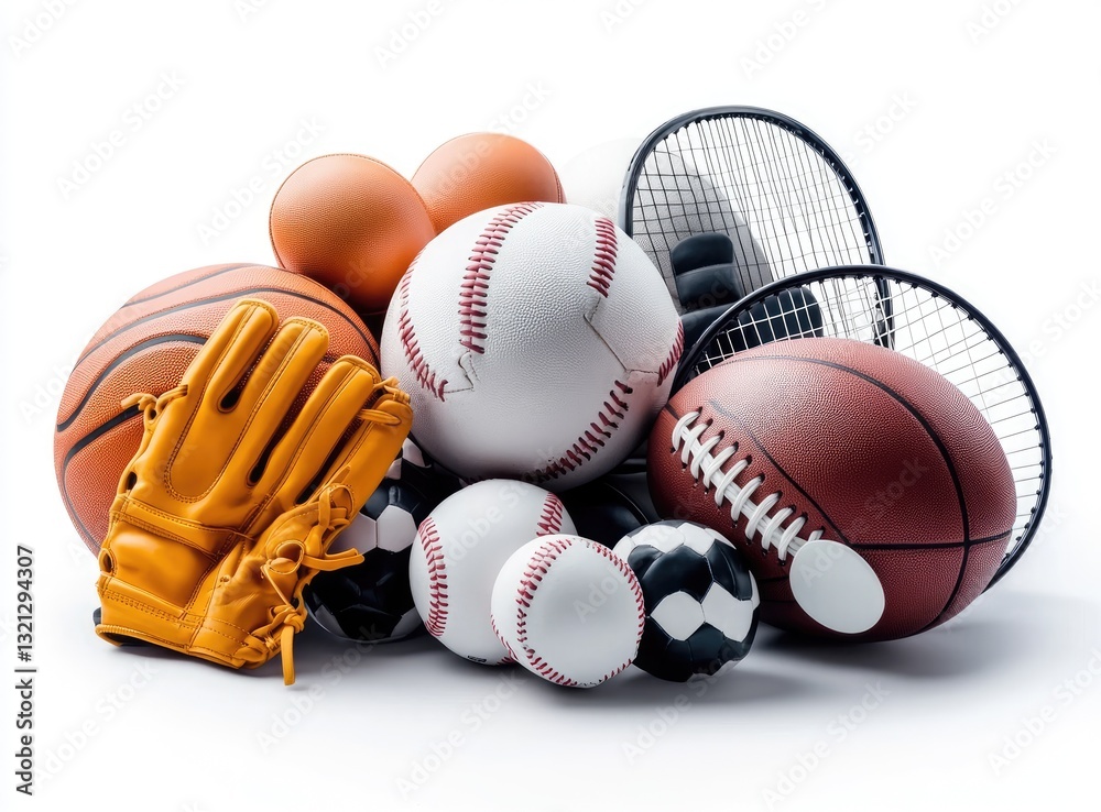 Fototapeta premium Assorted Sports Equipment Pile