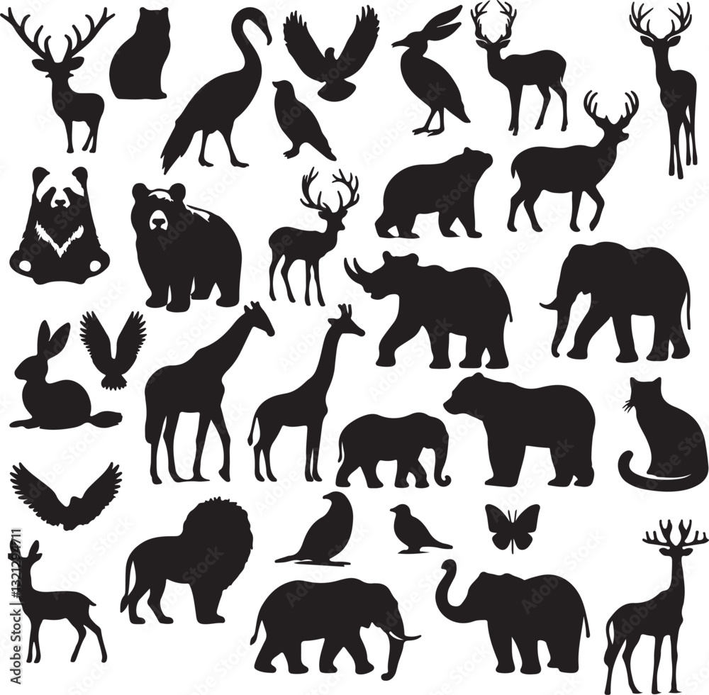 Animal Silhouette Image. Animal Silhouette Vector Image. Animal Silhouette Image. Animal Silhouette Vector Image.