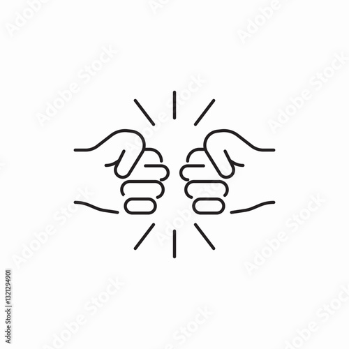 Hands conflict fight icon vector sign