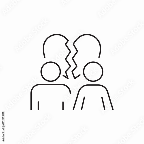 separation of lovers icon vector sign