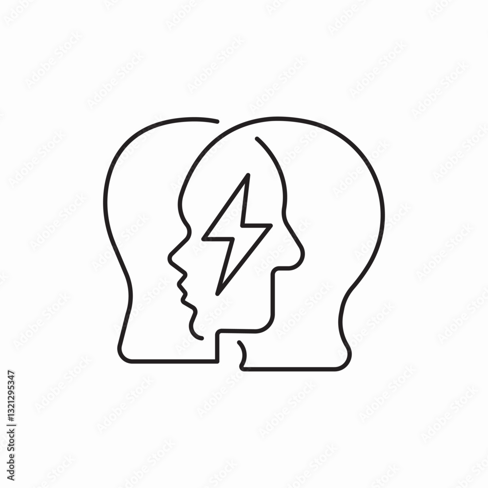Mental health brain storm icon vector sign Mental health brain storm icon vector sign