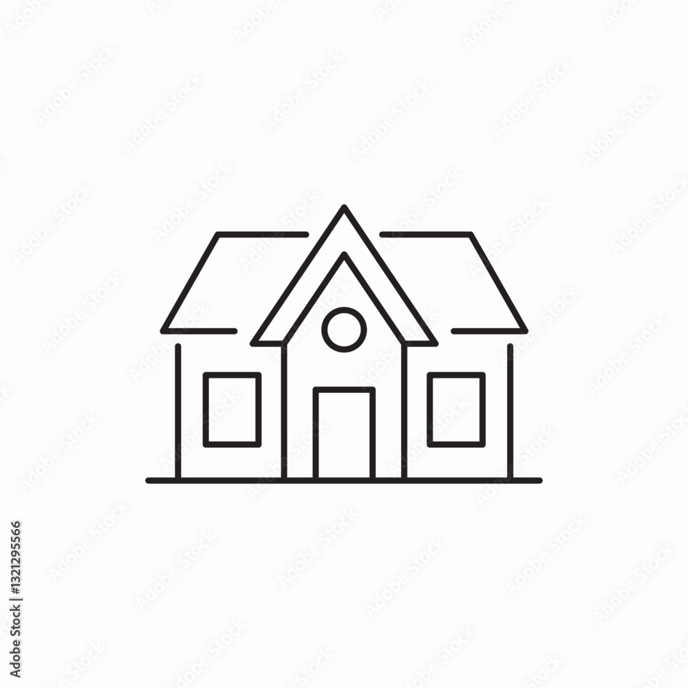 Suburban family home residence icon vector sign Suburban family home residence icon vector sign