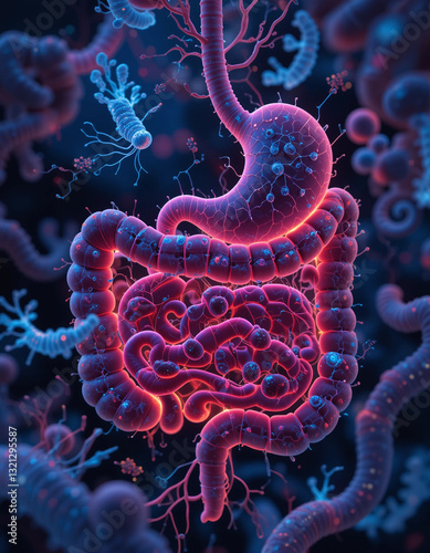 Colon Pain – Stunning Gastrointestinal Illustrations for Medical and Wellness Concepts