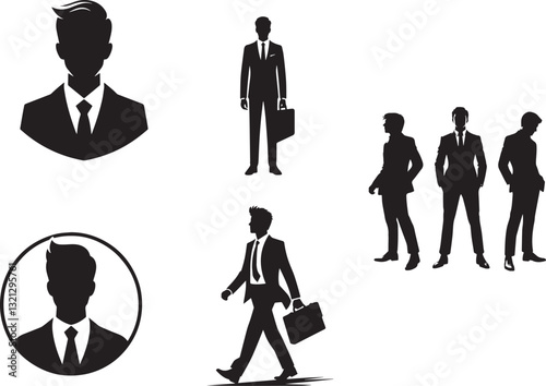 Businesspeople icon set vector silhouette.