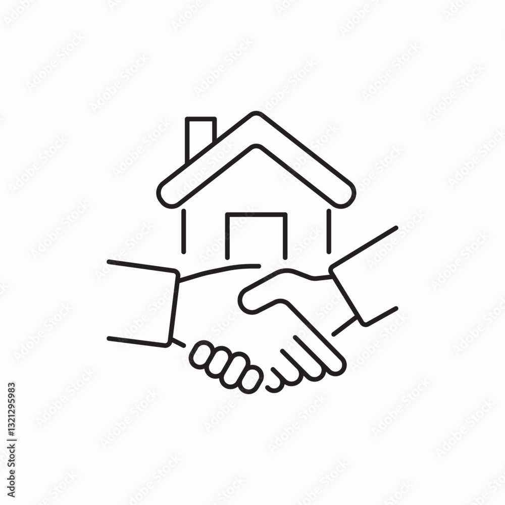 Real estate handshake deal icon vector sign Real estate handshake deal icon vector sign