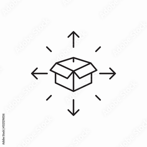 Package delivery logistics direction icon vector sign
