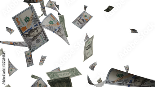 Dollars isolated on white background