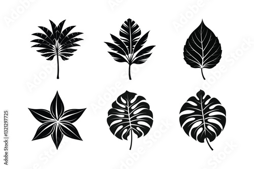 world famous decorative leaves vector illustration