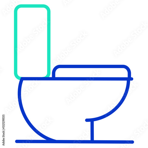 Commode toilet outline dual color icon