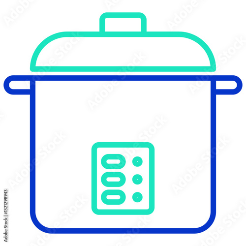 Rice Cooker outline dual color icon