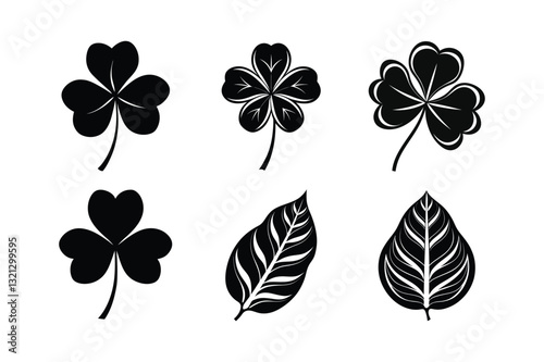 world famous decorative leaves vector illustration