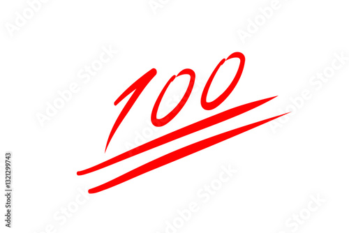 ペンで書いたような赤い100点のマーク