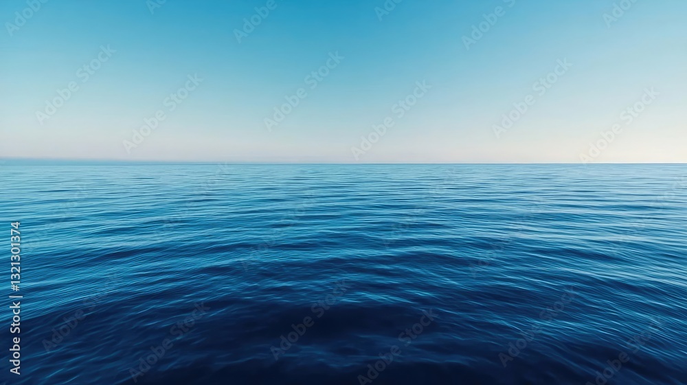 Fototapeta premium Aerial landscape abstract background idea. A serene view of calm ocean waters under a clear blue sky.