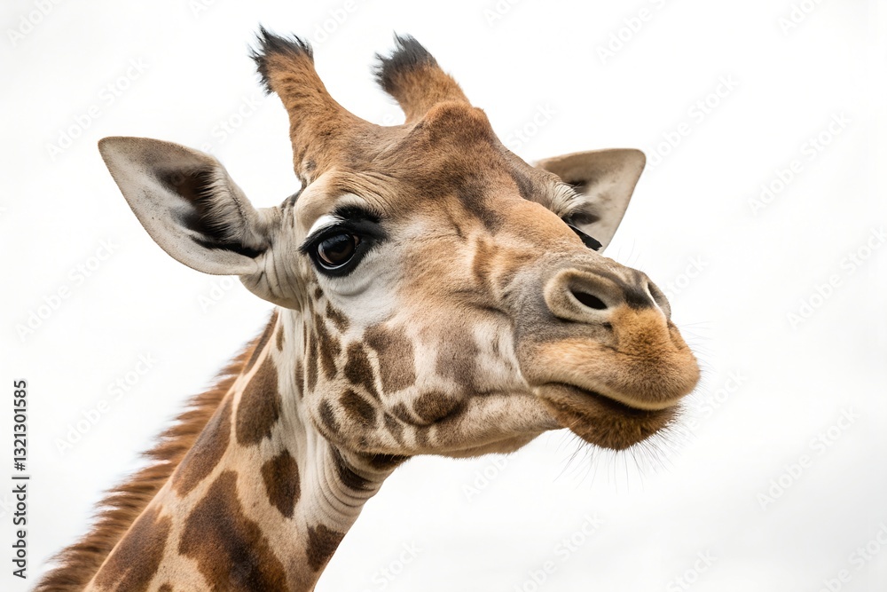 Obraz premium expressive giraffe isolated on white background