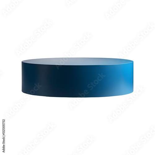 Blue pedestal or product display on transparent background
