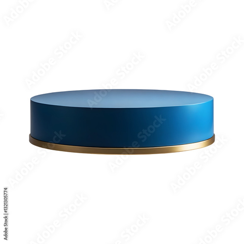 Blue pedestal or product display on transparent background