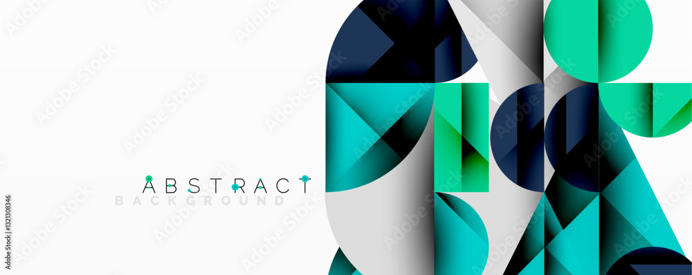 Modern abstract composition with layered circles and angular segments featuring gradients, transparency effects, and a structured geometric layout Modern abstract composition with layered circles and angular segments featuring gradients, transparency effects, and a structured geometric layout