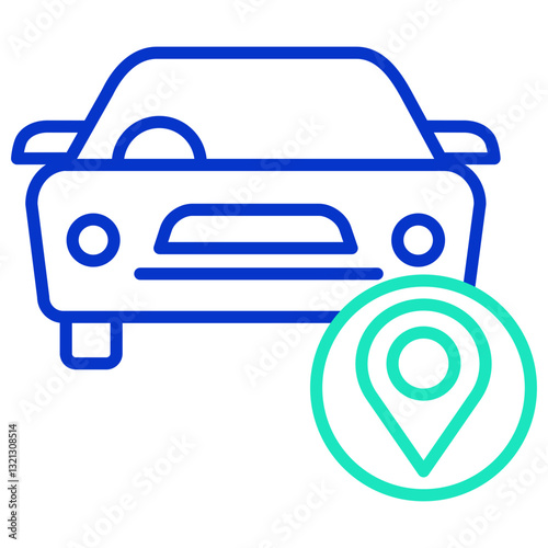 car navigate outline dual color icon