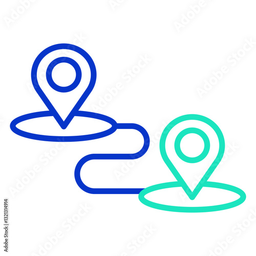 navigate map outline dual color icon